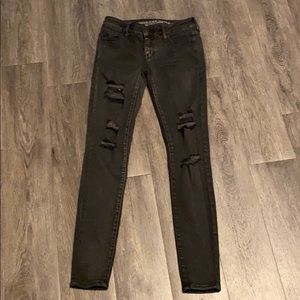 Distressed dark grey jeggings size 2